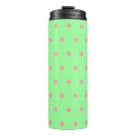 Pastel Mint grüne rosa Punkte Thermosbecher