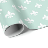 Pastel Mint Grüne vertikale Linien Chic Geometric Geschenkpapier (Rolleneckpunkt)