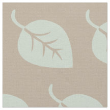 Pastel Mint Linen Leaf Muster Fabric