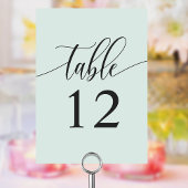 Pastel Mint Minimalistisch Calligrafy Wedding Tischnummer