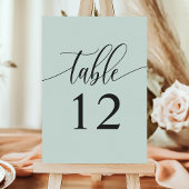 Pastel Mint Minimalistisch Calligrafy Wedding Tischnummer