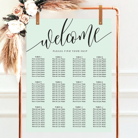 Pastel Mint Minimalistische Hochzeitskarte Poster