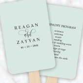 Pastel Mint Minimalistische Hochzeitsprogramme Fächer