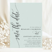 Pastel Mint Simple Modern Script Save the Date