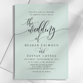 Pastel Mint Simple Modern Script Wedding Einladung