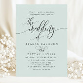 Pastel Mint Simple Modern Script Wedding Einladung