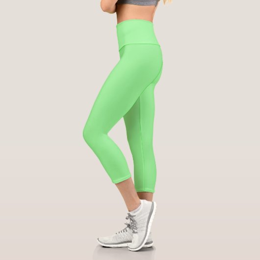 Pastel Mint Solid Color | Classic | elegant Capri Leggings (Links)