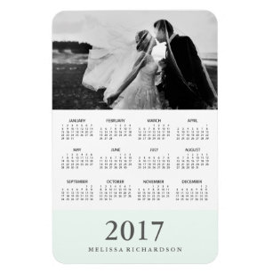Pastel Mint Strip   Eleganter Foto - Kalender 2017 Magnet