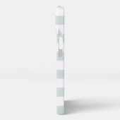 Pastel Mint Stripe neue Frau Nachname Bride iPhone Hülle (Linke Seite)