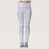 Pastel Mint und Lavender Flames Leggings (Vorderseite)