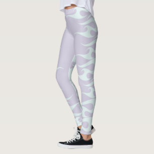 Pastel Mint und Lavender Flames Leggings