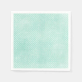 Pastel Minty Blue Turquoise Tiny Polka Dots Serviette