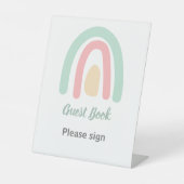 Pastel Minty Rainbow Baby Showbook Sockelschild (Vorderseite)