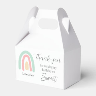 Pastel minty Regenbogen 1. Geburtstag vielen Dank Geschenkschachtel