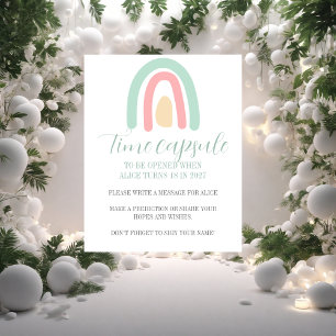 Pastel minty Regenbogen 1st Birthday Time Kapsel Poster