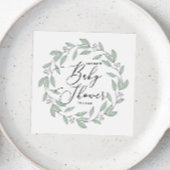 Pastel Minze floral delikate Drehbuch Babydusche Serviette