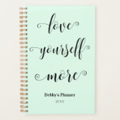 Pastel Minze Inspiration Selbstversorgung Zitat Planer (Vorderseite)