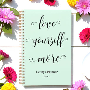 Pastel Minze Inspiration Selbstversorgung Zitat Planer