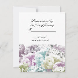 Pastel Mixed Bouquet of Florals Repcard RSVP Karte