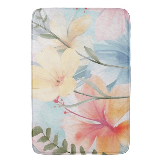 PASTEL MODERN ART BLUME BADEMATTE (Vorderseite Vertikal)