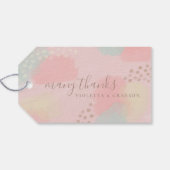 Pastel Modern Art Wedding Geschenkanhänger (Rückseite Horizontal)