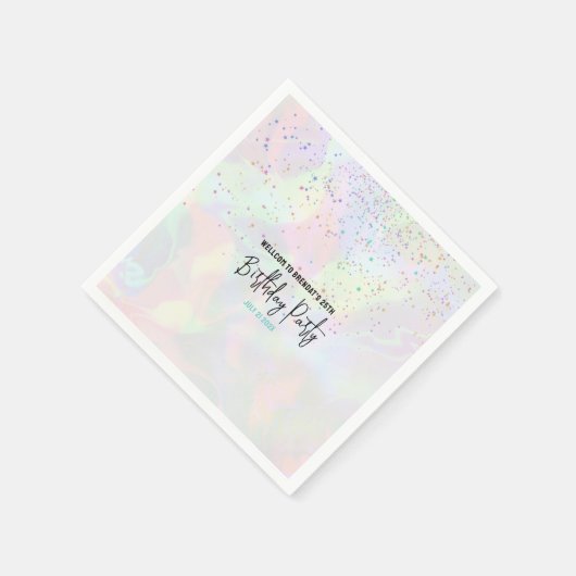 Pastel Modern Birthday Party Serviette (Ecke)