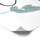 Pastel Modern Blue Rose Blumenkarte & Geschenkguts Poster (Ecke)