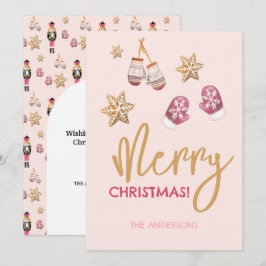 Pastel Modern Christmas Pattern Feiertagskarte