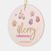 Pastel Modern Christmas Pattern Keramik Ornament (Links)