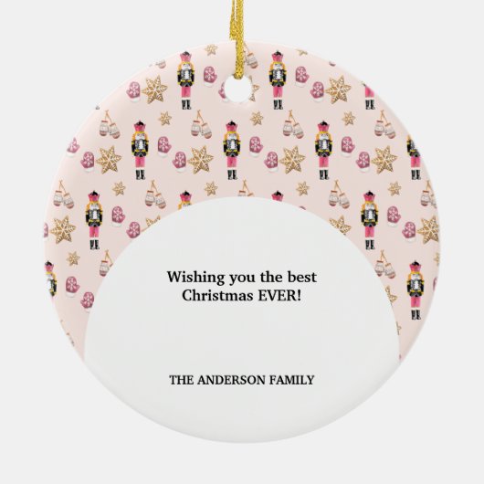 Pastel Modern Christmas Pattern Keramik Ornament (Hinten)
