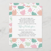 Pastel Modern Floral Girl streuen Einladung (Vorne/Hinten)