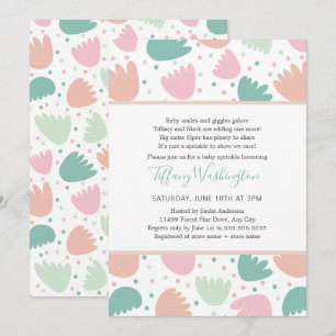 Pastel Modern Floral Girl streuen Einladung