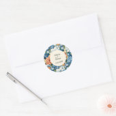 Pastel Modern Floral Wedding Runder Aufkleber (Umschlag)