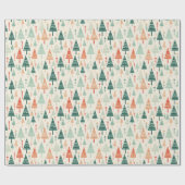 Pastel Modern Geometric Xmas Forest Gift Geschenkpapier (Flach)