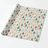 Pastel Modern Geometric Xmas Forest Gift Geschenkpapier (Ungerollt)