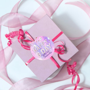 Pastel Modern Glam Trendy Balloons glücklich Gebur Runder Aufkleber