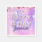 Pastel Modern Glam Trendy Balloons glücklich Gebur Serviette (Vorderseite)