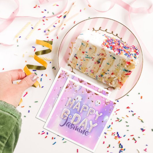 Pastel Modern Glam Trendy Balloons glücklich Gebur Serviette