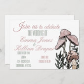 Pastel Modern Mushrooms Einladung (Vorne/Hinten)