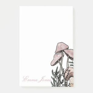 Pastel Modern Mushrooms Post-it Klebezettel