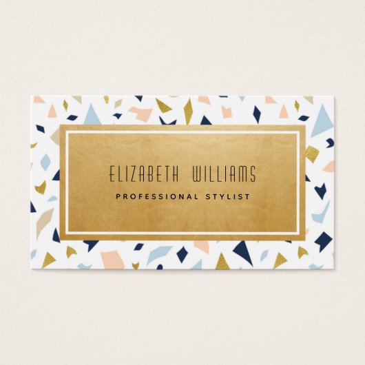 Pastel Modern Terrazzo Stylist Business Cards (Vorderseite)