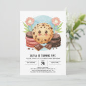 Pastel Moderne Aquarellkekse Geburtstag Einladung (Stehend Vorderseite)