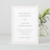 Pastel Moderne Minimalistisch Blush Wedding Einladung (Stehend Vorderseite)