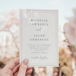 Pastel Moderne Minimalistisch Blush Wedding Einladung