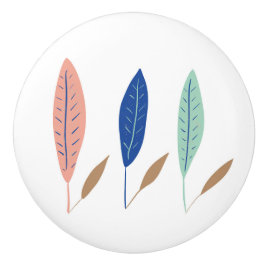Pastel moderne schlichte minimalistische Blätter Keramikknauf
