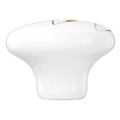 Pastel moderne schlichte minimalistische Blätter Keramikknauf (Seitenansicht)