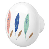 Pastel moderne schlichte minimalistische Blätter Keramikknauf (Rechts)