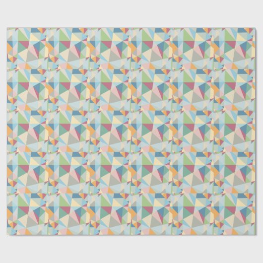 Pastel Modernes, farbiges geometrisches Muster Geschenkpapier (Flach)
