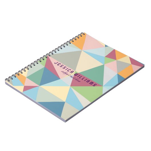Pastel Modernes, farbiges geometrisches Muster Notizblock (Linke Seite)