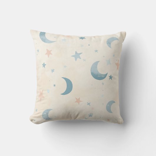 Pastel Moon and Stars Kissen (Vorderseite)